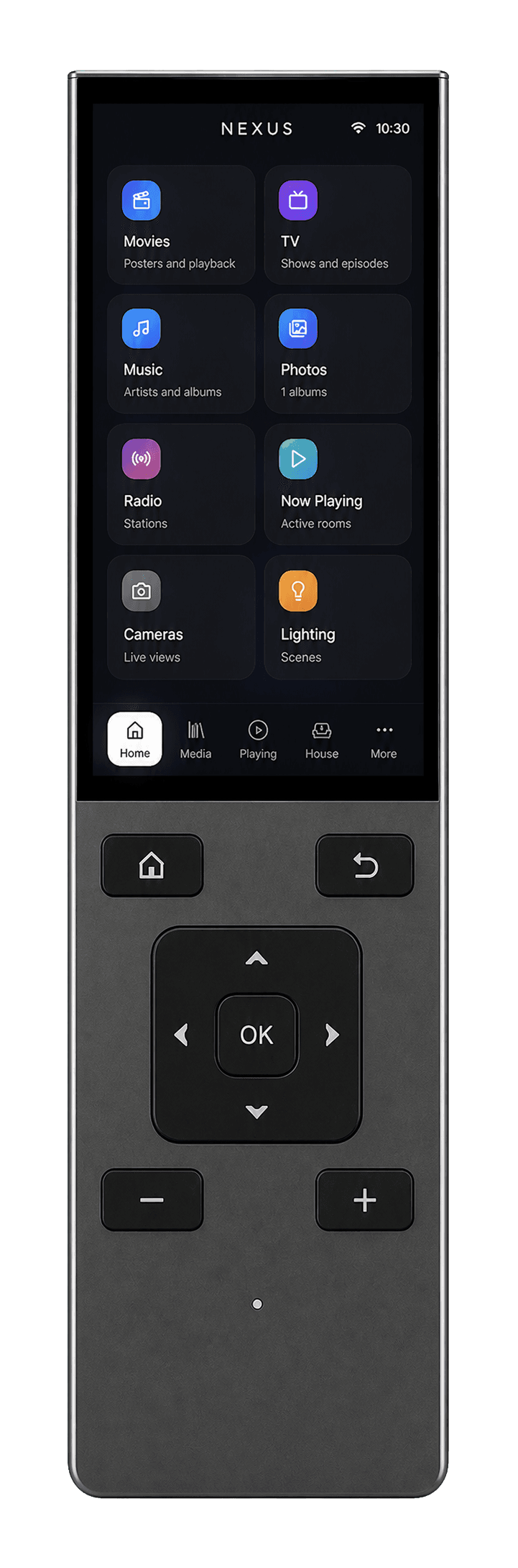 Front view of the Nexus Touch Remote