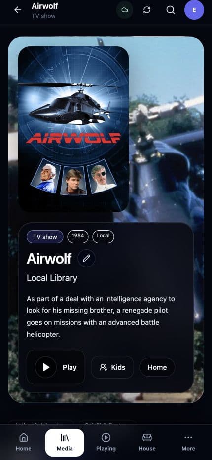 A classic television series presented in the live Nexus mobile interface
