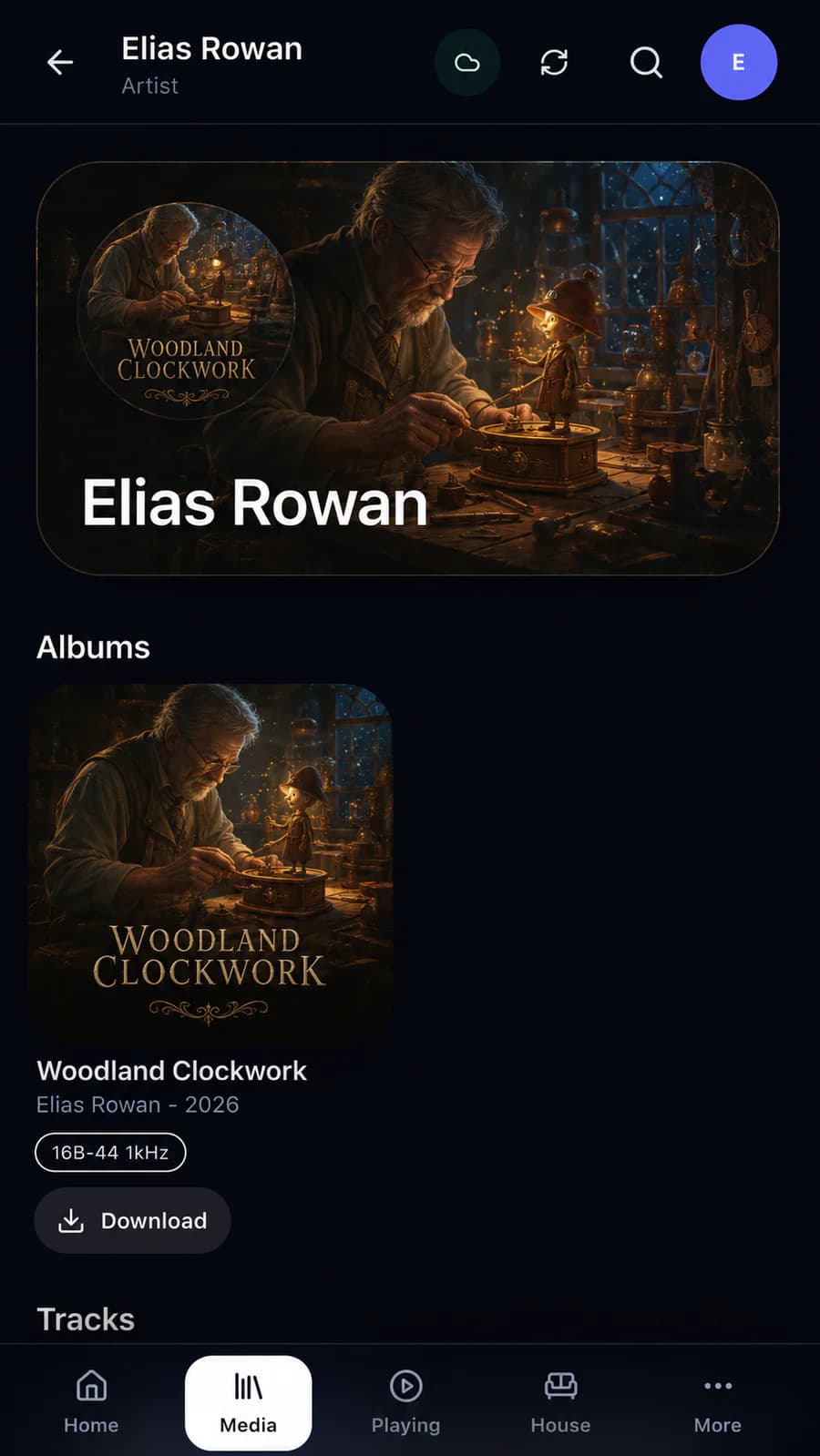 Nexus Artist and album interface