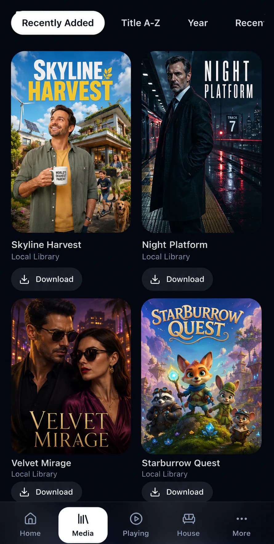 Nexus Film library interface