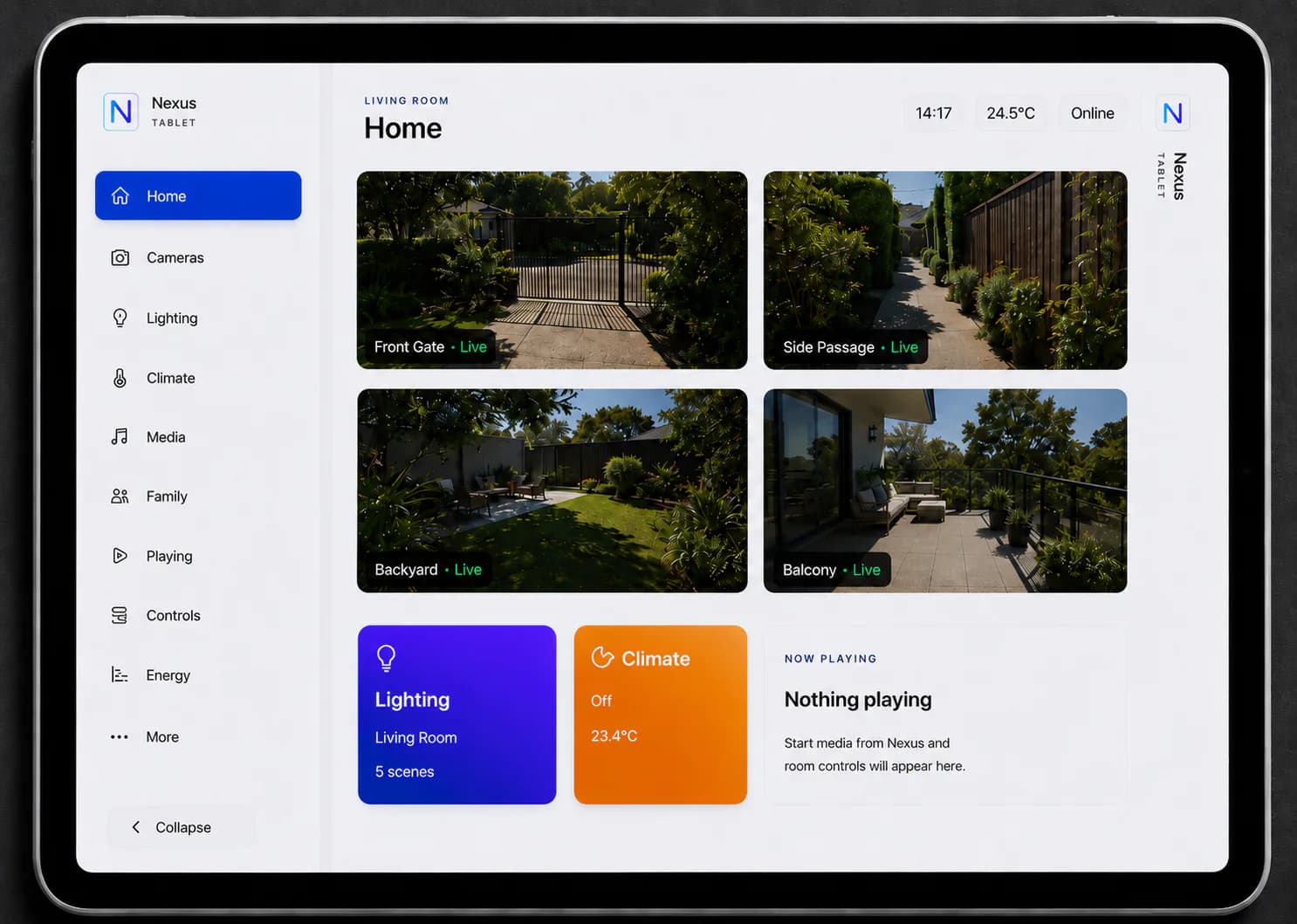 Nexus Tablet home interface
