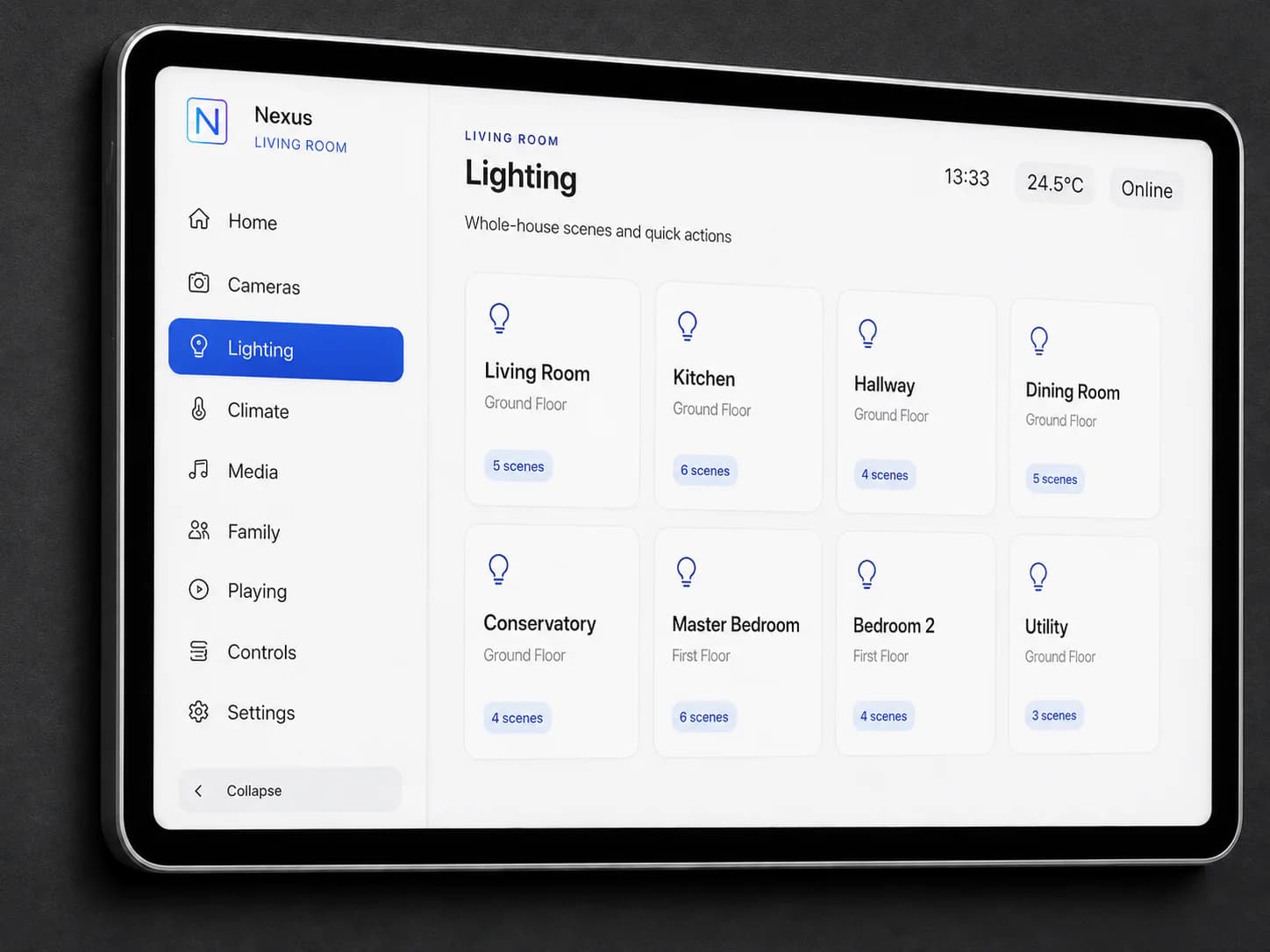 Nexus Tablet lighting interface